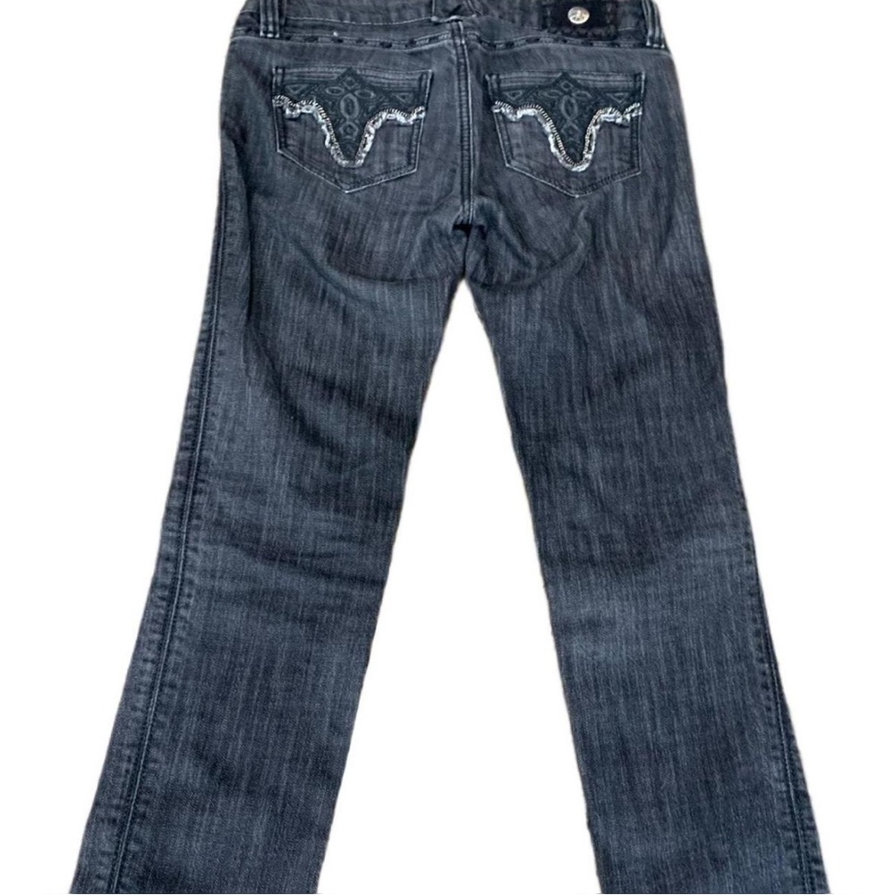 Antik Denim Black Jeans with Embroidered pockets